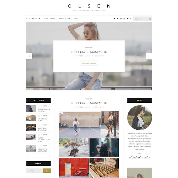 Olsen - wordpress šablona pro blogy od CSSIgniter